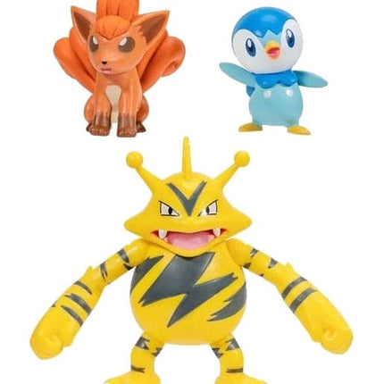 Pokémon Battle Figure Set Figure 3-Pack Piplup, Vulpix, Electabuzz